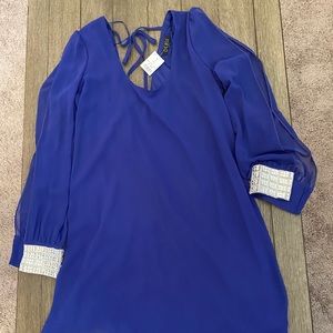 Royal blue rhinestone dress-NWT